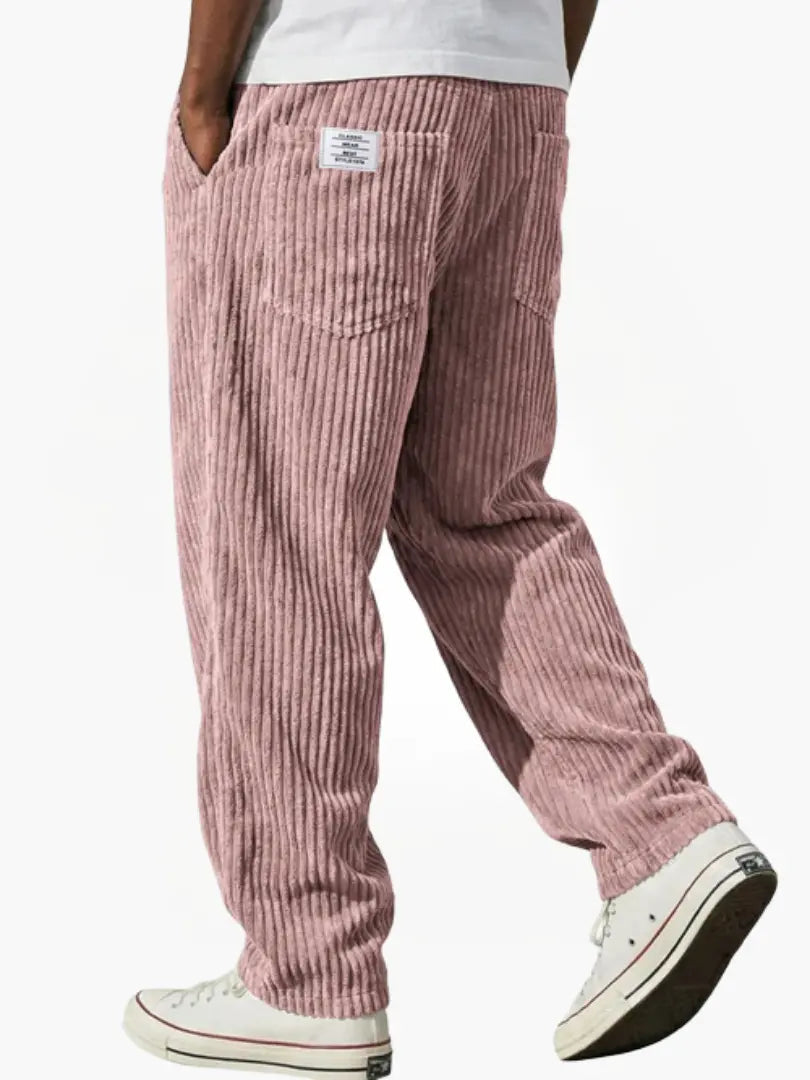 Męskie spodnie sztruksowe z elastycznym pasem