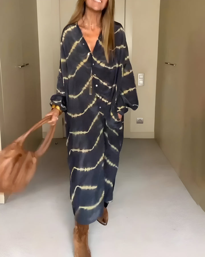 Liena™ | Długa Sukienka Boho w Paski