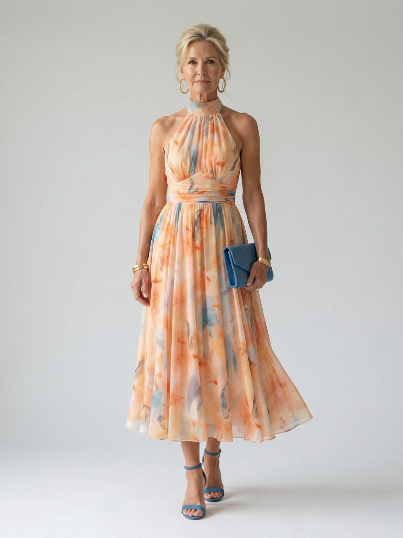 Lena | Sukienka Midi Halter