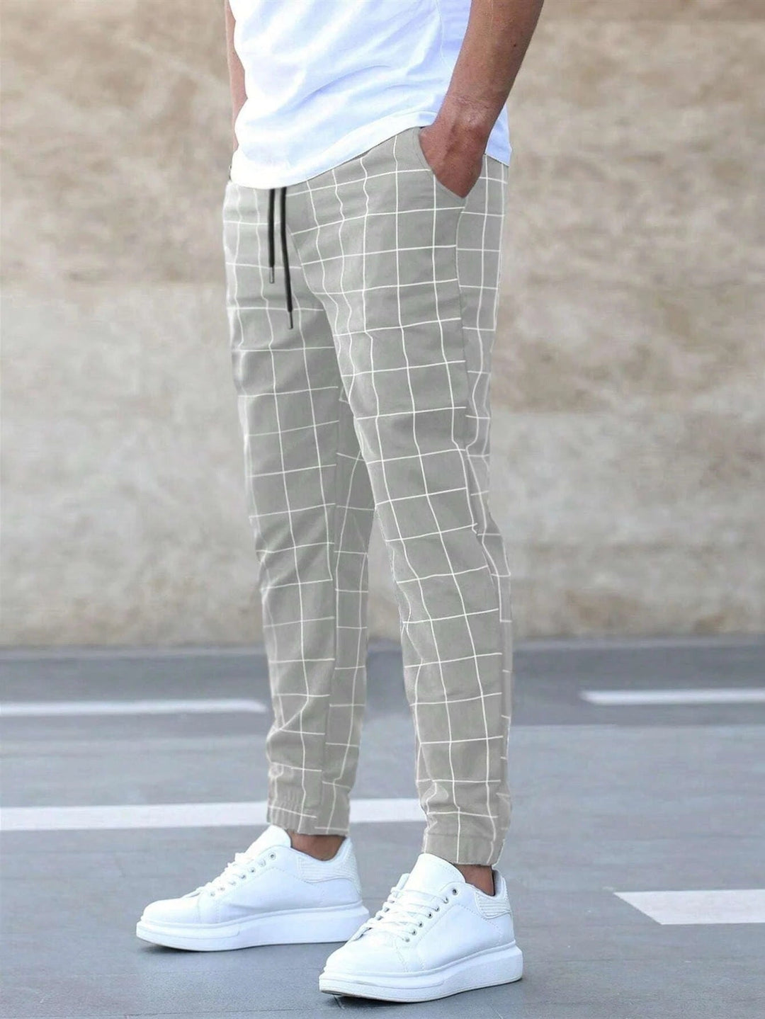 Sommerfeld™ | Męskie spodnie dresowe w kratę – Prosty krój, Casual Streetwear, Wiosenne wypoczywanie