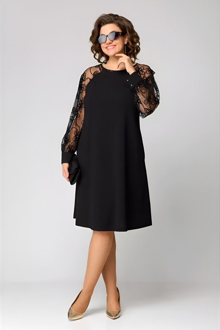 Milena™ | Elegancka Sukienka z Koronkowymi Rękawami