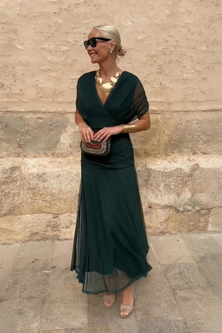 Valentina – elegancka sukienka maxi z dekoltem V