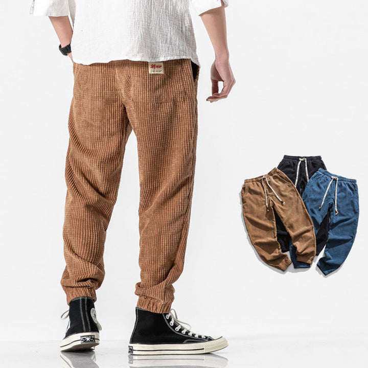 Sommerfeld™ | Męskie Spodnie Jogger z Kordu – Luźny Krój, Elastyczny Pas