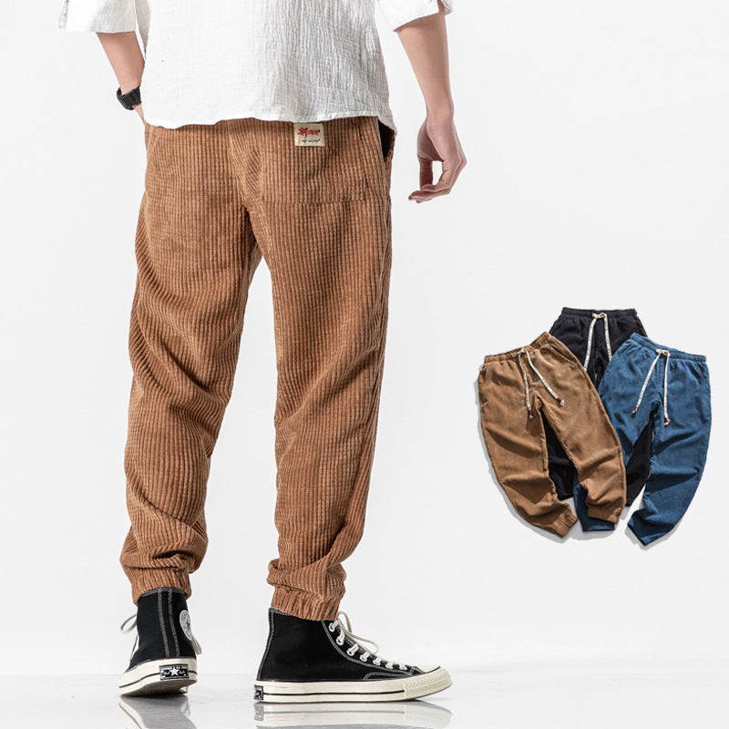 Sommerfeld™ | Męskie Spodnie Jogger z Kordu – Luźny Krój, Elastyczny Pas
