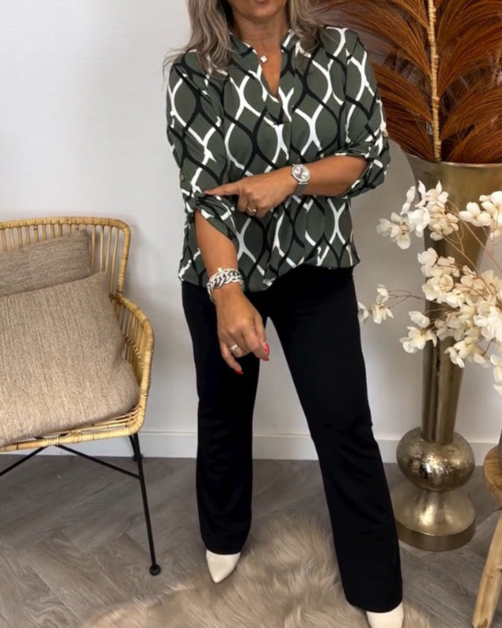 Lenoria – Luźna bluzka z eleganckim wzorem