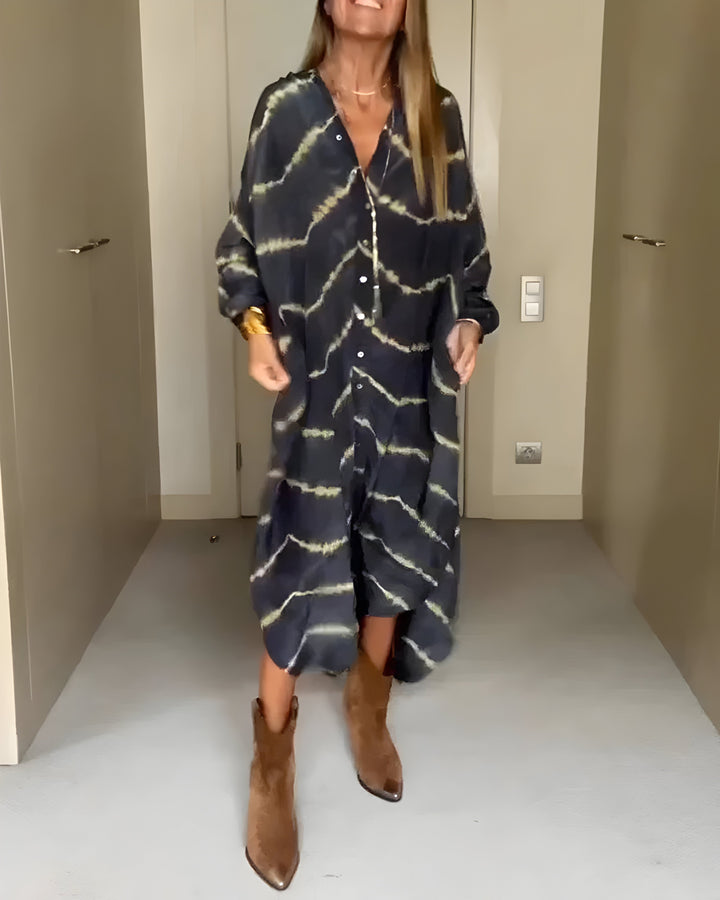 Liena™ | Długa Sukienka Boho w Paski