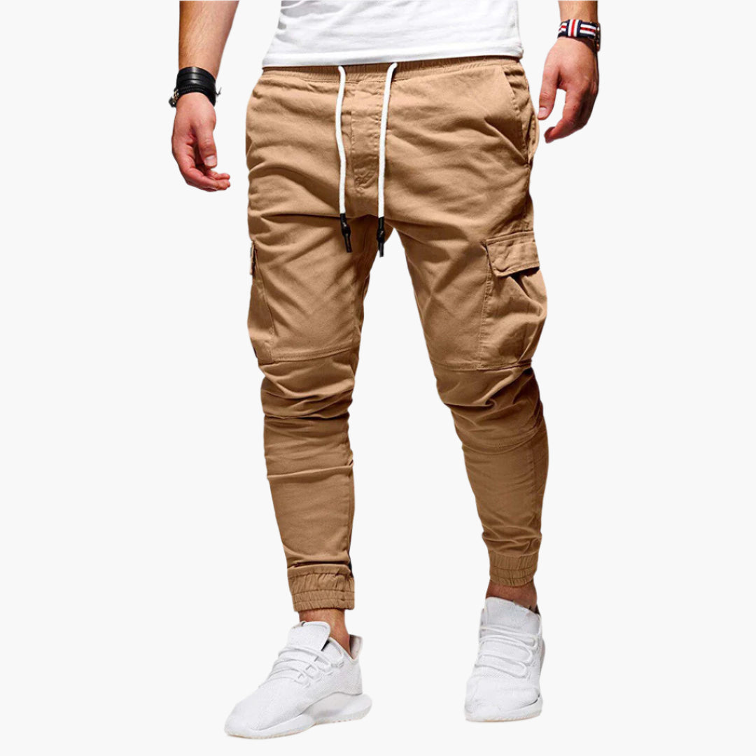 Męskie Spodnie Cargo Joggingowe – Nowoczesne Spodnie Streetwear z Kieszeniami i Elastycznym Pasem, na Zewnątrz i na Co Dzień