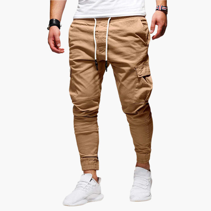 Męskie Spodnie Cargo Joggingowe – Nowoczesne Spodnie Streetwear z Kieszeniami i Elastycznym Pasem, na Zewnątrz i na Co Dzień