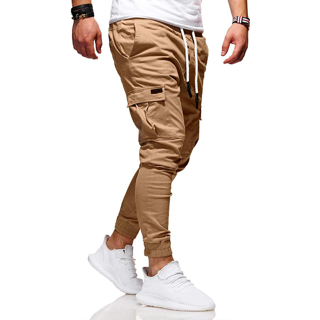Męskie Spodnie Cargo Joggingowe – Nowoczesne Spodnie Streetwear z Kieszeniami i Elastycznym Pasem, na Zewnątrz i na Co Dzień