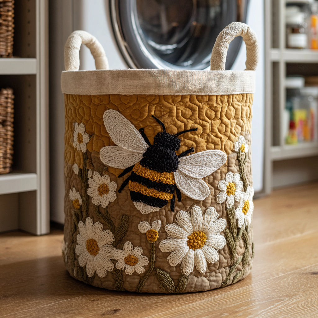 Benita™ | Cesta Acolchada Margaritas y Abejas