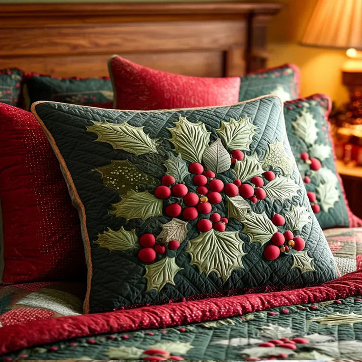 Velvet Cushion - Holly Design