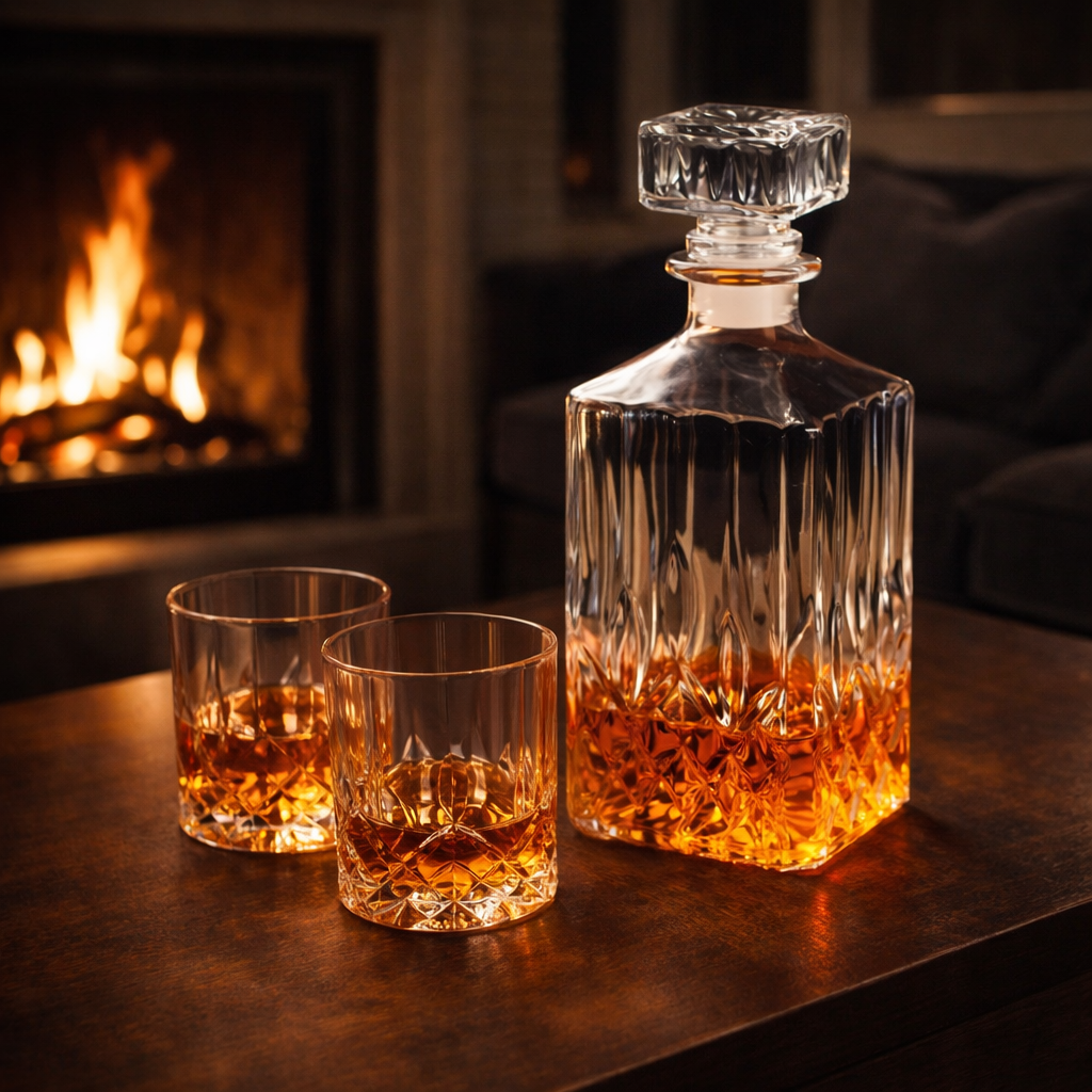 Butelka Whisky - Zestaw z Butelką i Szklanką