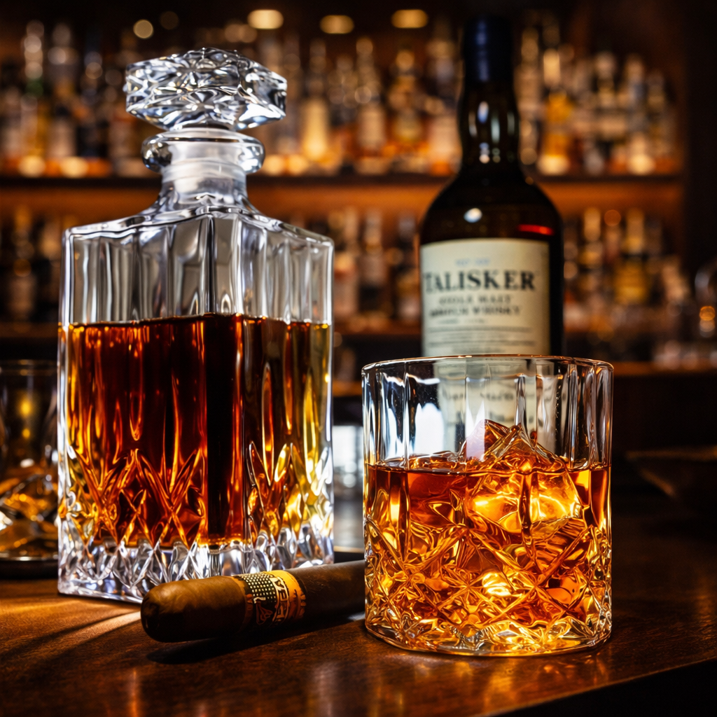 Butelka Whisky - Zestaw z Butelką i Szklanką