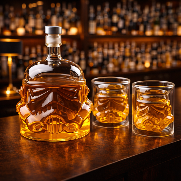 Butelka Whisky - Zestaw Butelka i Szklanka