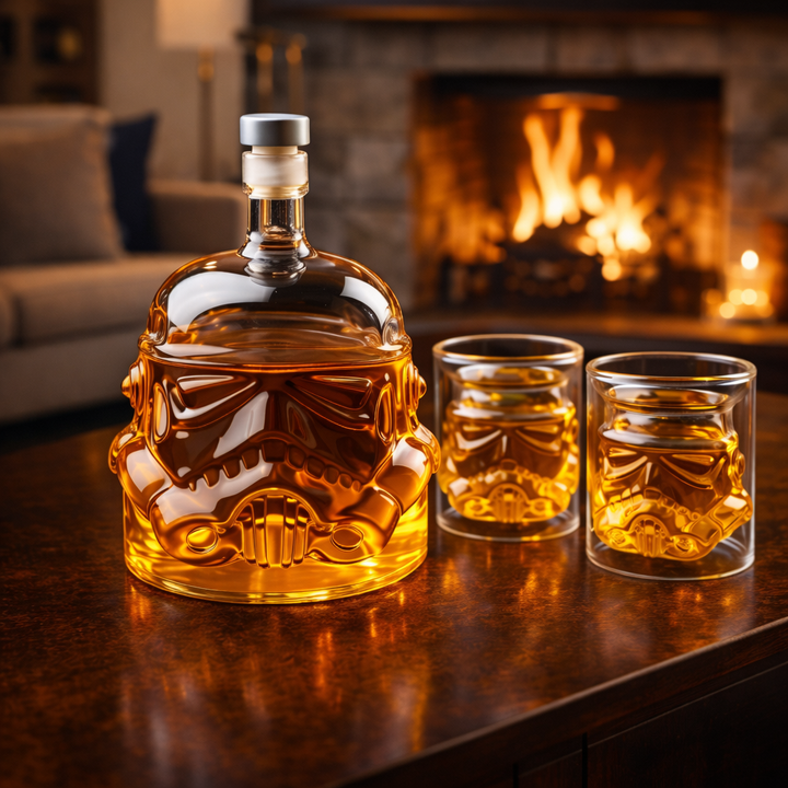 Butelka Whisky - Zestaw Butelka i Szklanka