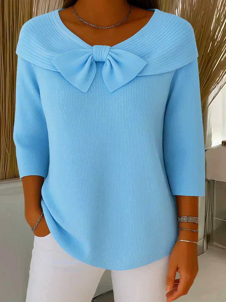 Alina™ | Delikatny top z detalem w postaci kokardy