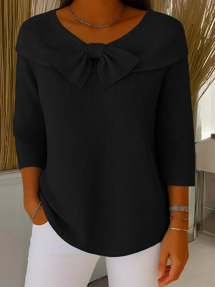 Alina™ | Delikatny top z detalem w postaci kokardy
