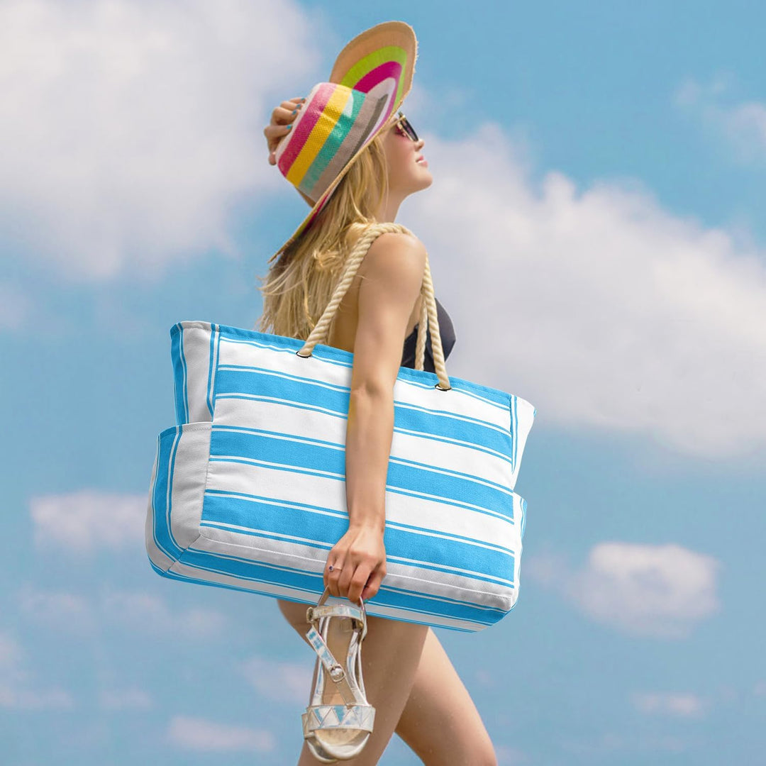 Wodoodporna i piaskoodporna duża tote torba plażowa