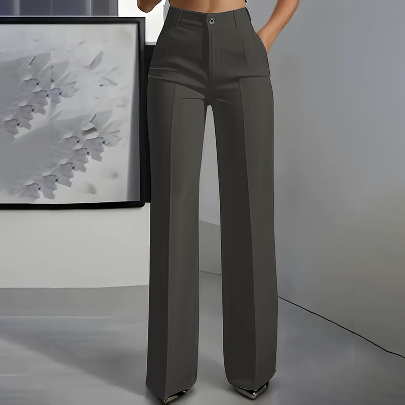 Margo Eleganckie damskie spodnie garniturowe z wysokim stanem
