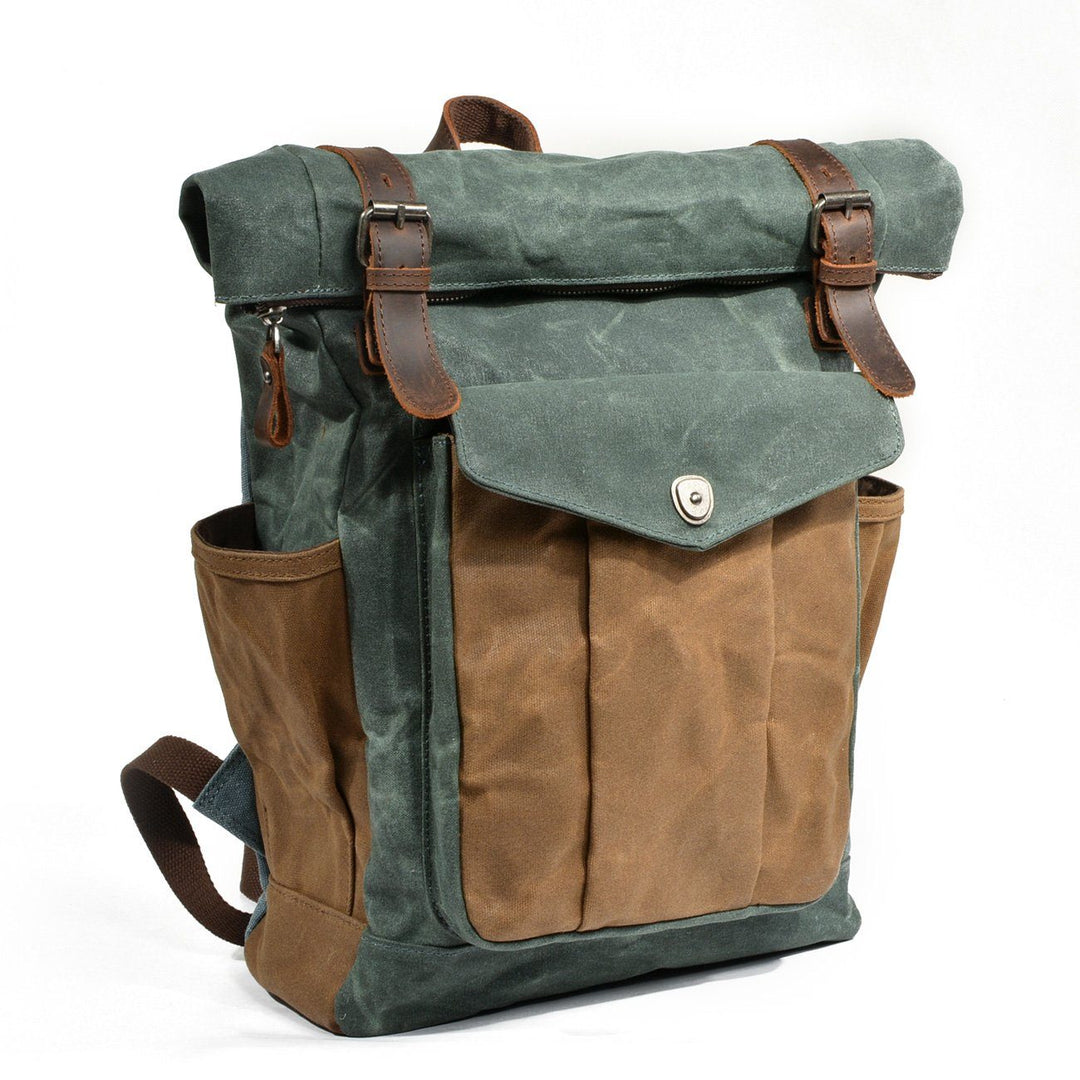 Woskowany płócienny plecak Rolltop | MARSEILLE