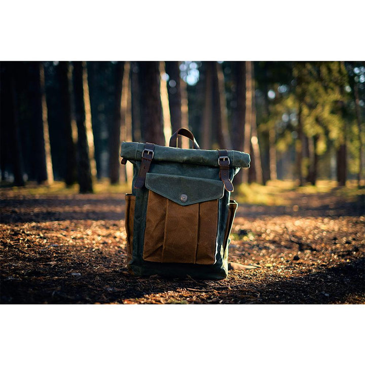 Woskowany płócienny plecak Rolltop | MARSEILLE
