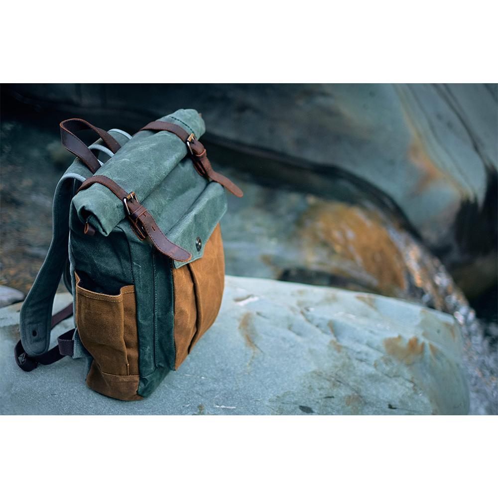 Woskowany płócienny plecak Rolltop | MARSEILLE