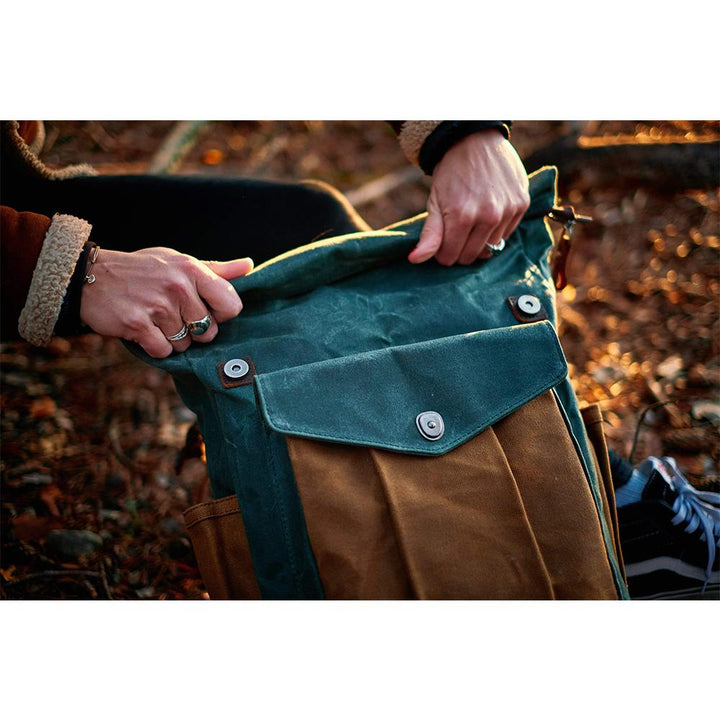 Woskowany płócienny plecak Rolltop | MARSEILLE
