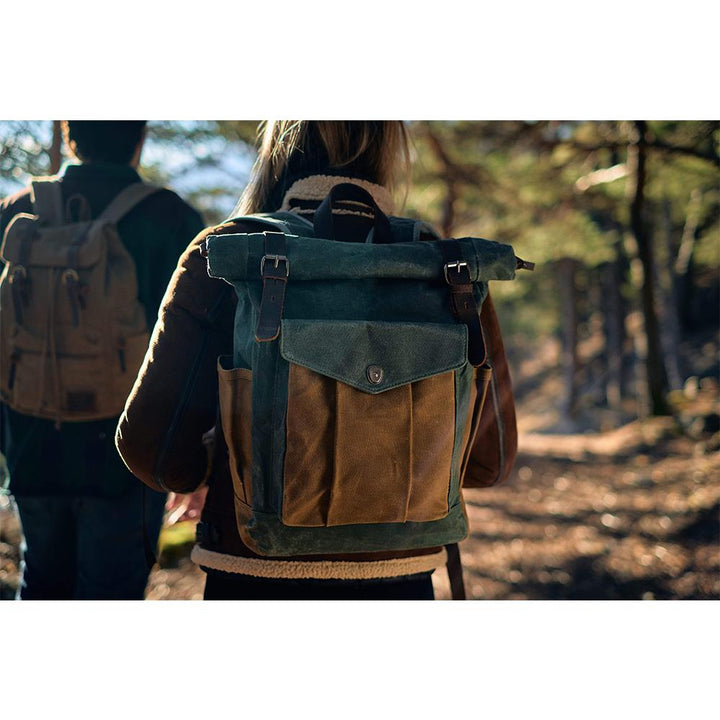 Woskowany płócienny plecak Rolltop | MARSEILLE